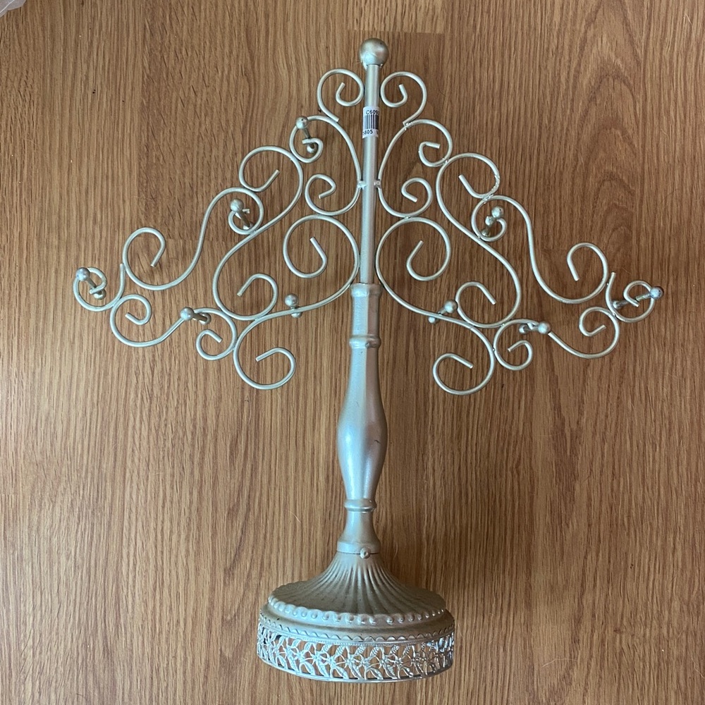 ❤️ Silver Tone Jewelry Holder New